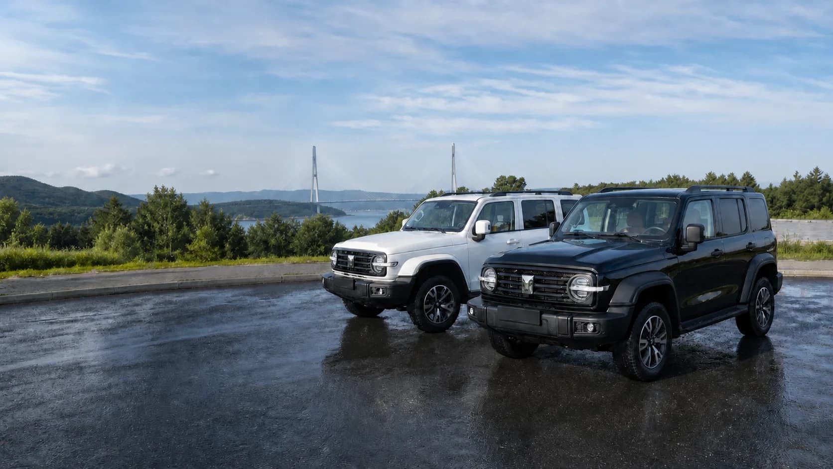Автомобили SCHMIDT Cars у Русского моста